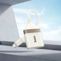Hoco. UA40A Crystal Type-C 2-in-1 card reader - apricot
