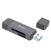 Hoco. HB45 Spirit 2-in-1 USB/Type-C 2.0 card reader - metal gray
