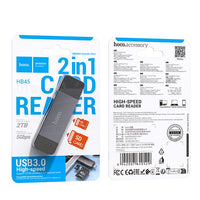 Hoco. HB45 Spirit 2-in-1 USB/Type-C 3.0 card reader - metal gray
