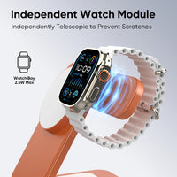 REDEFYNE Qi2.2 25W 3-IN-1 Portable Wireless Charger - Orange (with 45W USB-C Charger Plug & 1M USB-C Cable) (Compatible with Apple Watch)

