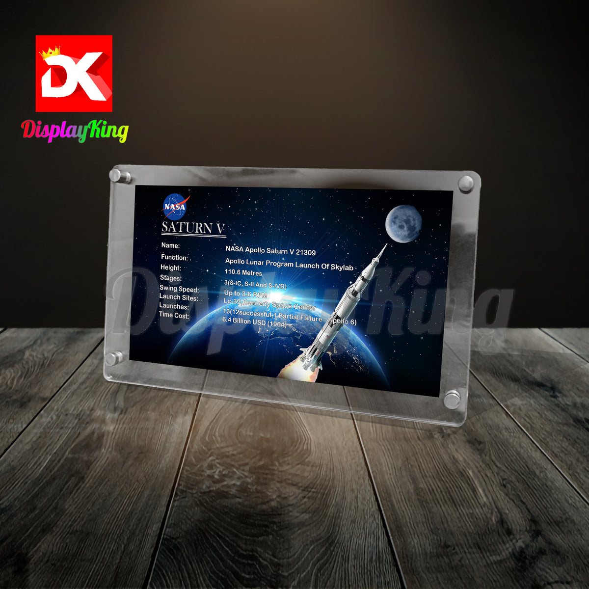 Display King - Acrylic photo frame for Lego NASA Apollo Saturn V 21309 ...
