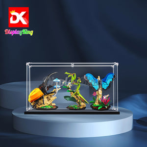 Display King - Acrylic display case for LEGO® The insect Collection 21342 3mm Thickness dust-Free and Crystal Clear Display case with Screw