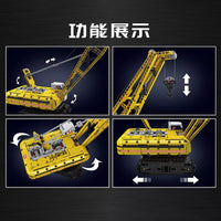 Mould King 15069 Yellow Crawler Crane Building Blocks with Motor Creator Toys
