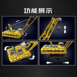 Mould King 15069 Yellow Crawler Crane Building Blocks with Motor Creator Toys