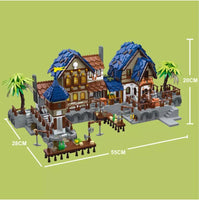 JIESTAR Building Blocks MOC 89152 Castle Harbor Medieval 2979pcs lighting effect toy
