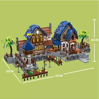 JIESTAR Building Blocks MOC 89152 Castle Harbor Medieval 2979pcs lighting effect toy