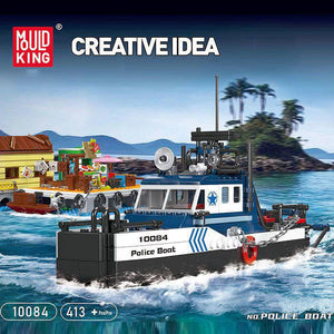 MOULD KING 10084 Police Boat with 413 Pieces