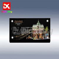 Display King - Acrylic display plaque for Lego Boutique Hotel 10297
