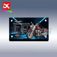 Display King - Acrylic display plaque for Lego Harley-Davidson Fat Boy 10269
