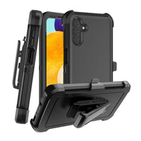 Shockproof Robot Armor Hard Plastic Case Cover with Belt Clip for Samsung Galaxy A37 5G A376B - Black
