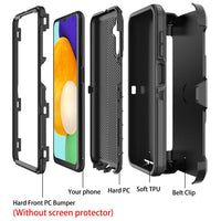 Shockproof Robot Armor Hard Plastic Case Cover with Belt Clip for Samsung Galaxy A37 5G A376B - Black
