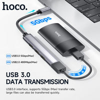 hoco HB26 4 in 1 adapter(Type-C to USB3.0+USB2.0 - metal gray