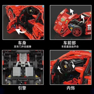 Mould King 13095 Super F40 Racing Sports Car 1:10 Model Kids Static Version Toy