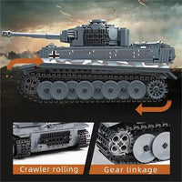 Mould King 20014 Tiger Tank Building Blocks Military Vehicle Model with Remote