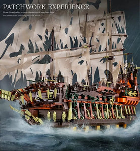 Mould King 13138 Pirates Ship Model Building Blocks Kits, MOC Dutchman Sailboat