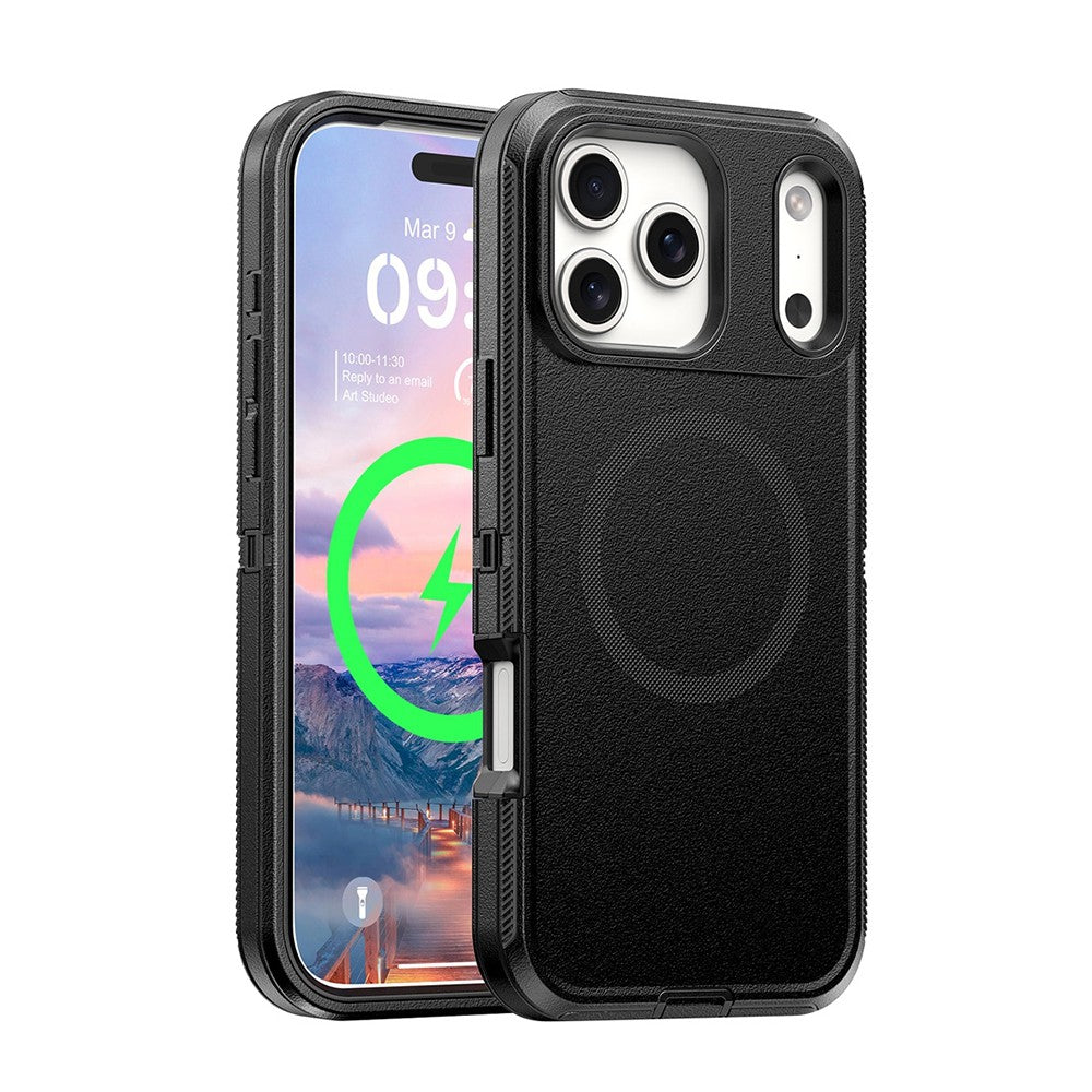 iPhone 17 Pro Max Shockproof Robot Armor Hard Plastic Belt Clip Case Cover With Magnetic Ring