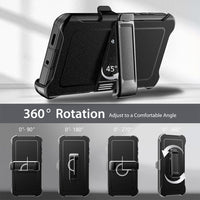Shockproof Robot Armor Hard Plastic Case Cover with Belt Clip with Magnetic Ring for Samsung Galaxy S26 Ultra - Black
