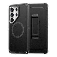Shockproof Robot Armor Hard Plastic Case Cover with Belt Clip with Magnetic Ring for Samsung Galaxy S26 Ultra - Black
