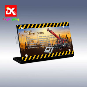 Display King - Acrylic display plaque for Lego Rough Terrain Crane 42082