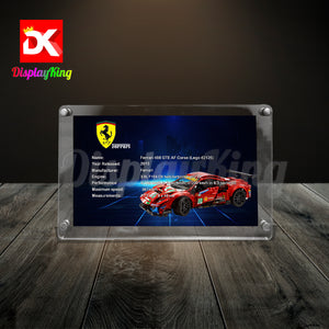 Display King - Acrylic photo frame for Lego Ferrari 488 GTE "AF Corse #51" 42125