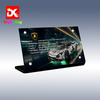 Display King - Acrylic display plaque for Lego Lamborghini Revuelto Super Sports Car 42214
