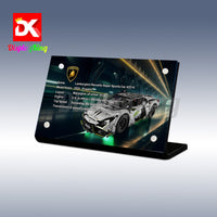 Display King - Acrylic display plaque for Lego Lamborghini Revuelto Super Sports Car 42214
