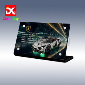Display King - Acrylic display plaque for Lego Lamborghini Revuelto Super Sports Car 42214