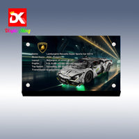 Display King - Acrylic display plaque for Lego Lamborghini Revuelto Super Sports Car 42214
