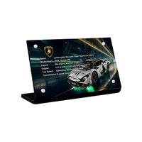 Display King - Acrylic display plaque for Lego Lamborghini Revuelto Super Sports Car 42214
