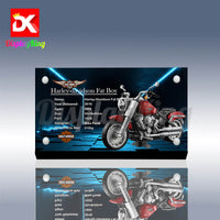 Display King - Acrylic display plaque for Lego Harley-Davidson Fat Boy 10269
