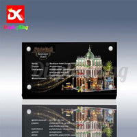 Display King - Acrylic display plaque for Lego Boutique Hotel 10297
