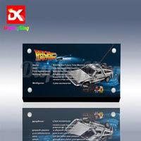 Display King - Acrylic display plaque for Lego Back to The Future Time Machine 10300
