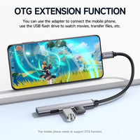 hoco HB26 4 in 1 adapter(Type-C to USB3.0+USB2.0 - metal gray
