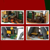 Mould King Aovatown Christmas Cottage House Bricks Kids Toys
