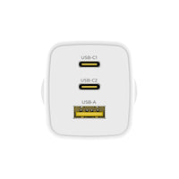 iQuick NANO ENERGY 2 65W PD3.0 Dual USB-C and USB-A Ports Charging Adapter-White
