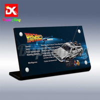 Display King - Acrylic display plaque for Lego Back to The Future Time Machine 10300
