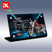 Display King - Acrylic display plaque for Lego Harley-Davidson Fat Boy 10269
