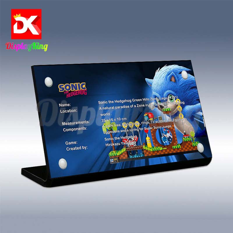 Display King - Acrylic display plaque for Lego Sonic The Hedgehog - Green Hill Zone 21331