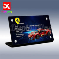 Display King - Acrylic display plaque for Lego Ferrari 488 GTE "AF Corse #51" 42125
