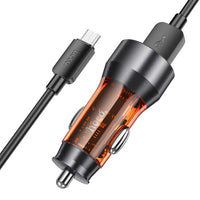 hoco NZ12 Prosperity 36W dual-port car charger set(Micro) - transparent orange
