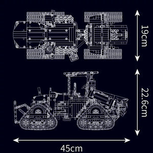 MOULD KING 18020 Pneumatic Crawler Tractor With Motor with 1698 Pieces