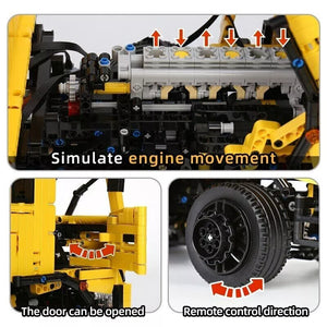 Mould King 17012 Remote Control Three Way Dumper Truck Vehicle Building Toy Set