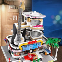 MOULD KING 16002 Novatown Guitar Shop with light 2168 pcs Building Block Brick