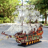 Mould King 13138 Pirates Ship Model Building Blocks Kits, MOC Dutchman Sailboat