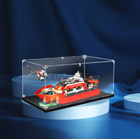 Display King -Acrylic display case with screw for LEGO® Coast Guard Rescue Boat & Helicopter 60504
