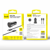 sky Budi CCO62RTTB PPS 33W Mini PD Car Charger with Type-C to C combo
