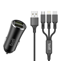 sky Budi CC627T3B 12W 2USB Car Charger with 3-in-1 Combo
