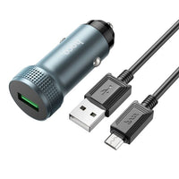 hoco Z49A Level single port QC3.0 car charger set(Micro) - metal gray
