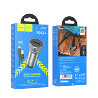 hoco Z49A Level single port QC3.0 car charger set(Micro) - metal gray
