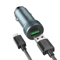 hoco Z49A Level single port QC3.0 car charger set(Micro) - metal gray
